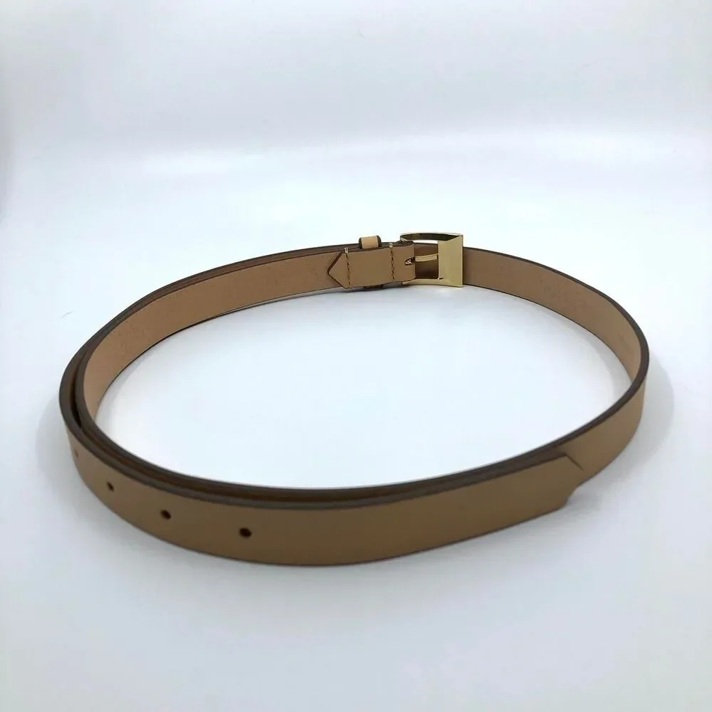 M.M.LaFleur Women's Beige, Gold Buckle, Italian Leather, 34-38 Inches, X7G9A432
